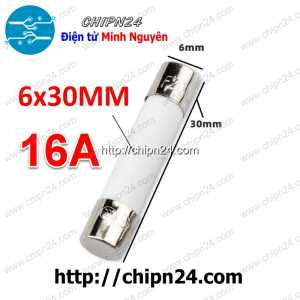 (K427) Cầu chì Sứ 6x30mm 16A 250VAC