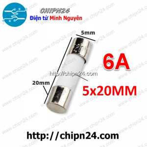 (K416) Cầu chì Sứ 5x20mm 6A 250VAC