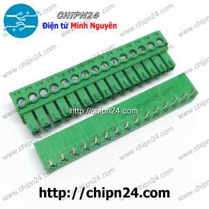 Domino 15EDG3.81 Cong 15P (Terminal 3.81mm 15 Chân) (Terminal, Cầu đấu dây cọc nguồn)