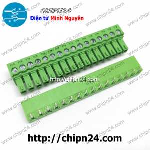 Domino 15EDG3.81 Cong 16P (Terminal 3.81mm 16 Chân) (Terminal, Cầu đấu dây cọc nguồn)