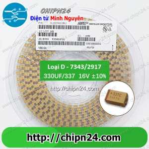 (K325) Tụ Tantalum Dán SMD 7343 330UF 16V (337C) (Loại D) (7.3x4.3mm)