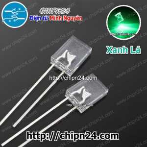 [25 con] (TK6) Led Dẹp 2x5x7mm Vỏ Trắng ra Xanh Lá