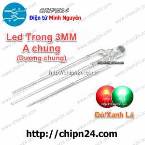 [25 con] Led 2 màu 3 chân 3MM Trong Dương chung (Đỏ/Xanh Lá)