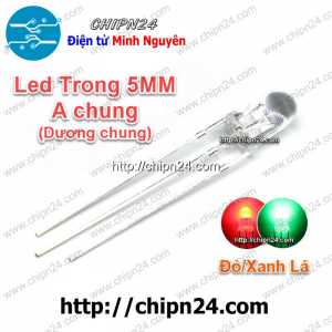 [25 con] (TK7, H7) Led 2 màu 3 chân 5MM Trong Dương chung (Đỏ/Xanh Lá)
