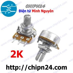 (F146) Biến trở Volume Đơn 2K Trục 15MM WH148 (B202 202 Trục dài 15mm 3 chân)