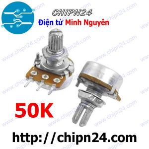 (F146) Biến trở Volume Đơn 50K Trục 15MM WH148 (B503 503 Trục dài 15mm 3 chân)