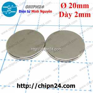 Nam châm Tròn phi 20mm dày 2mm