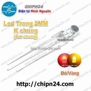 [25 con] (TK8, H8) Led 2 màu 3 chân 5MM Trong Âm chung (Đỏ/Vàng)