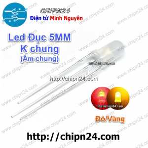 [25 con] (TK10, H6) Led 2 màu 3 chân 5MM Đục Âm chung (Đỏ/Vàng)