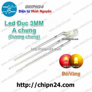 [25 con] (TK13) Led 2 màu 3 chân 3MM Đục Dương chung (Đỏ/Vàng)