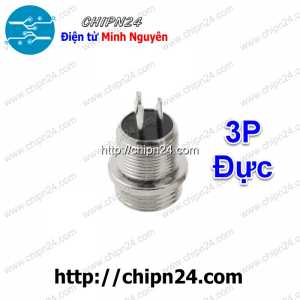 (F117) Jack GX12-3P Đực 15A 250V (Jack điện, tín hiệu, nối nguồn nhiều chân)