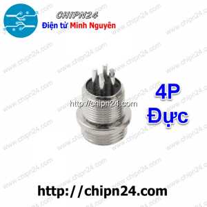 (F117) Jack GX12-4P Đực 15A 250V (Jack điện, tín hiệu, nối nguồn nhiều chân)