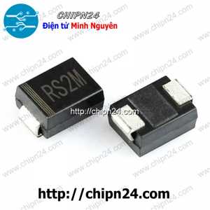 [25 con] (KX) Diode Dán RS2M SMA DO-214AC 2A 1000V (SMD) (FR207) (4.3x2.6mm)