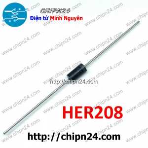 [10 con] Diode HER208 DIP 2A 1000V [Diode xung]