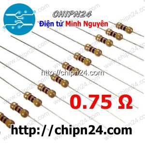 [20 con] Điện Trở 0.75R 1/4W 5%