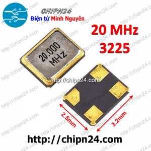 (K356) Thạch anh Dán 3225 20M (4 chân 3.2x2.5mm 20MHz)