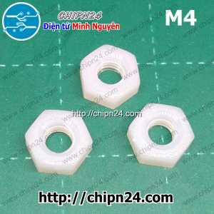 [10 con] (F51) Đai ốc nhựa M4