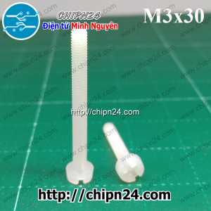 Vít nhựa M3 dài 30mm (Vít nhựa M3x30)