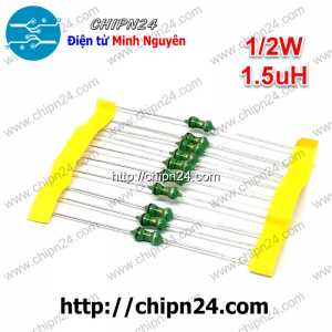 [10 cái] (K186) Cuộn cảm vạch 1.5uH 1/2W (DIP 0410 1.5uH)