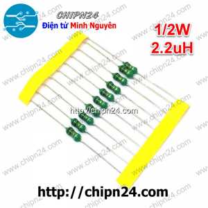 [10 cái] (K186) Cuộn cảm vạch 2.2uH 1/2W (DIP 0410 2.2uH)