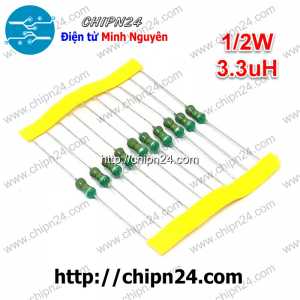[10 cái] (K186) Cuộn cảm vạch 3.3uH 1/2W (DIP 0410 3.3uH)