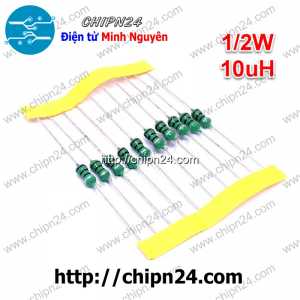[10 cái] Cuộn cảm vạch 10uH 1/2W (DIP 0410 10uH)