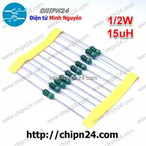 [10 cái] Cuộn cảm vạch 15uH 1/2W (DIP 0410 15uH)