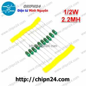 [10 cái] Cuộn cảm vạch 2.2MH 1/2W (DIP 0410 2.2MH)