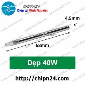 Đầu Mũi hàn Dẹp 40W (cho Mỏ hàn Nung)