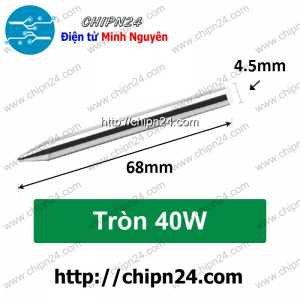 Đầu Mũi hàn Tròn 40W (cho Mỏ hàn Nung)