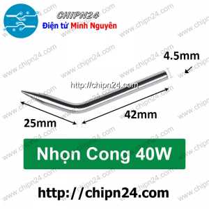 Đầu Mũi hàn Nhọn Cong 40W (cho Mỏ hàn Nung)