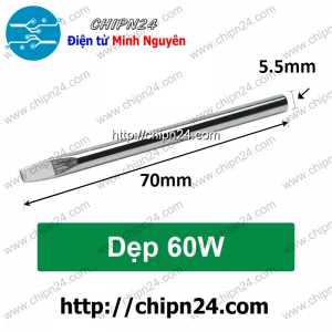 Đầu Mũi hàn Dẹp 60W (cho Mỏ hàn Nung)