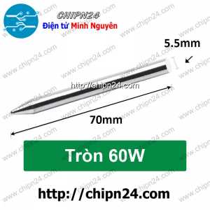 Đầu Mũi hàn Tròn 60W (cho Mỏ hàn Nung)