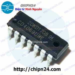 [DIP] IC CD4069 DIP-14 (CD4069BE) (IC Cổng NOT (6 Cổng NOT))