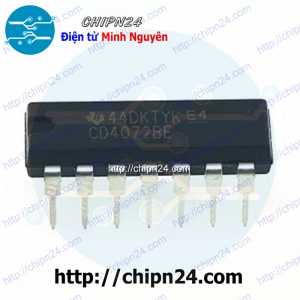 IC CD4072 DIP-14 Hàng Tốt (CD4072BE 4072) (IC Cổng OR (2 Cổng OR 4 ngõ vào))