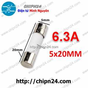 [KG2] Cầu chì Sứ 5x20mm 6.3A 250VAC