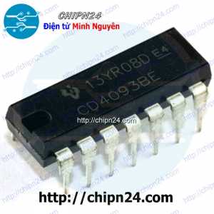 [DIP] IC CD4093 DIP-14 (CD4093BE) (IC Cổng NAND (4 Cổng NAND 2 ngõ vào với các ngõ vào sử dụng mạch Schmitt trigger))