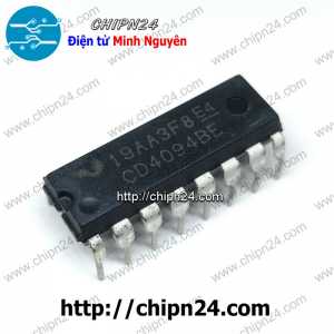 IC CD4094 DIP-16 (CD4094BE 4094) (IC ghi dịch 8 bit và một chốt 3 trạng thái 8 bit)