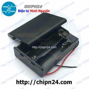 Hộp Đế pin 3 viên AA (có nắp, có công tắc)