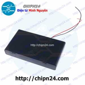 Hộp Đế pin 8 viên AA (có nắp, có công tắc)