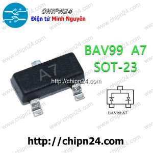 [25 con] (G9.1) Diode Dán BAV99 (A7) SOT-23 0.2A 70V (SMD) (Diode Kép)