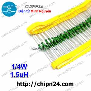 [10 cái] () Cuộn cảm vạch 1.5uH 1/4W (DIP 0307 1.5uH)