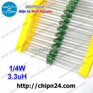 [10 cái] () Cuộn cảm vạch 3.3uH 1/4W (DIP 0307 3.3uH)