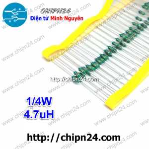 [10 cái] (K182) Cuộn cảm vạch 4.7uH 1/4W (DIP 0307 4.7uH)