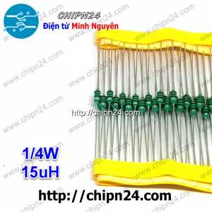 [10 cái] () Cuộn cảm vạch 15uH 1/4W (DIP 0307 15uH)