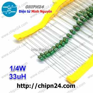 [10 cái] () Cuộn cảm vạch 33uH 1/4W (DIP 0307 33uH)