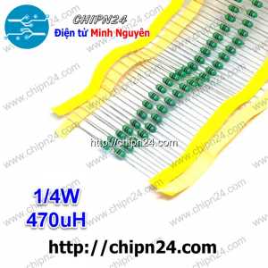 [10 cái] () Cuộn cảm vạch 470uH 1/4W (DIP 0307 470uH)