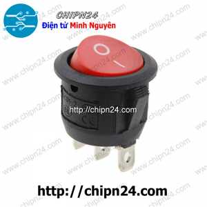 (F98.6) Công tắc Tròn 20MM Đỏ 3 Chân 2 Vị Trí (6A 250VAC) (CTTD3C)