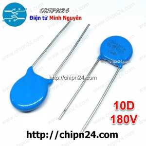 (K281) Tụ chống sét Varistor 10D 180V 10D181K (Đường kính 10mm)