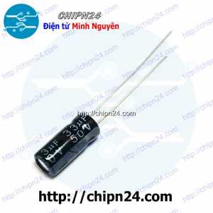 [25 con] Tụ hóa 33uF 50V Đen (5x11mm)
